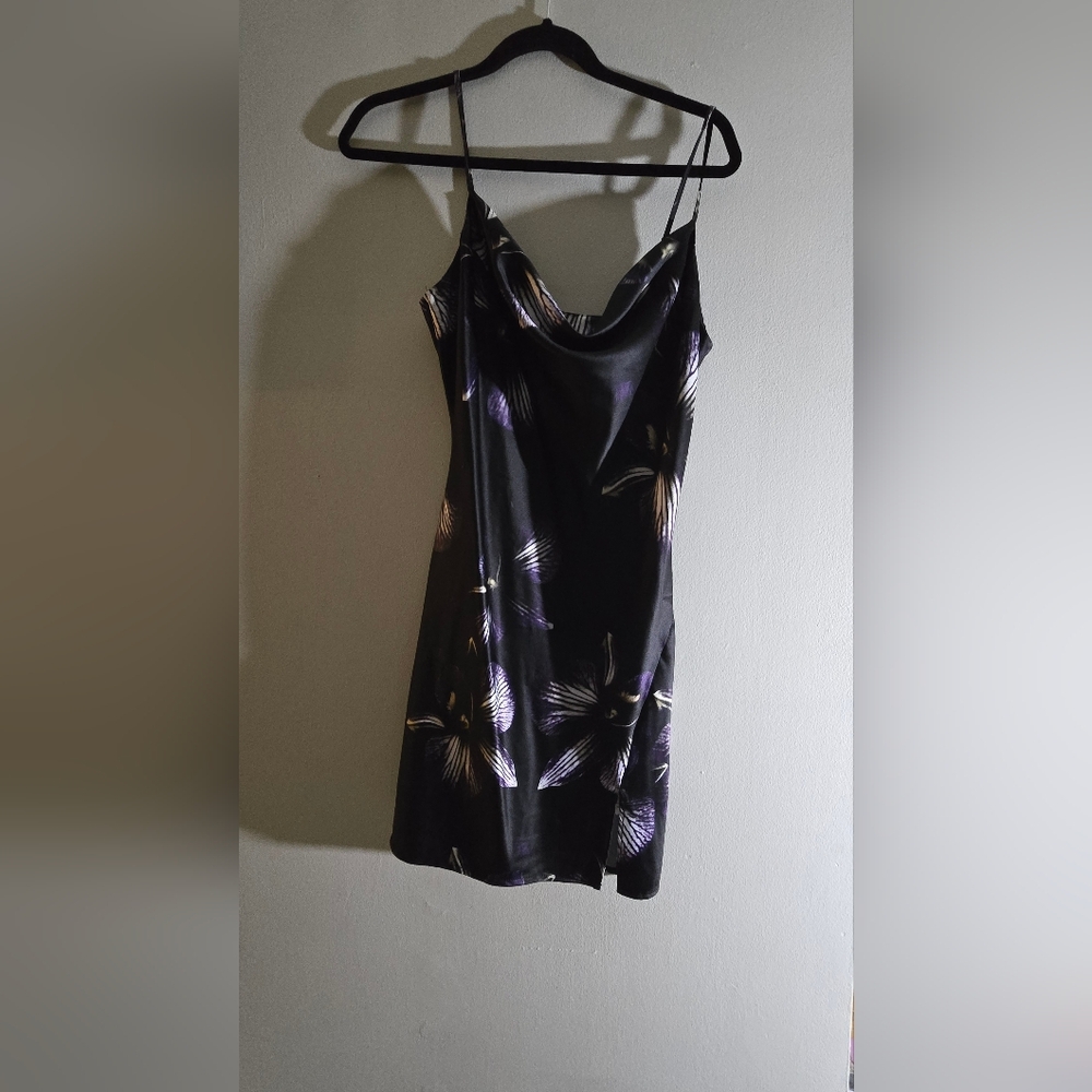 Elegant Black and Purple Dress